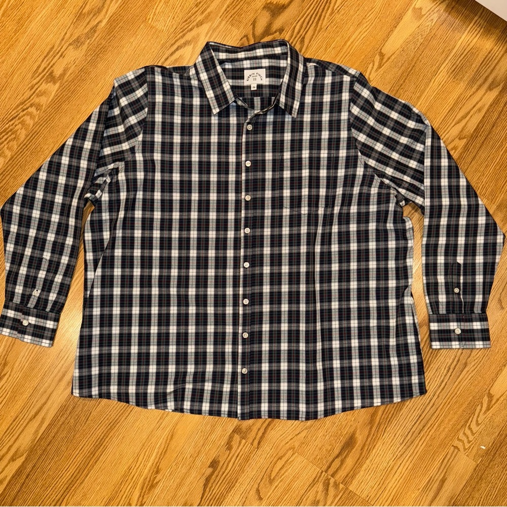 Kirrin Finch Classic Cotton Plaid Button‎ Down Shirt size 26